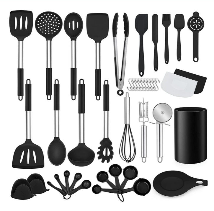 FDA Kitchen Set Silicone Utensils , Multifunction Cooking Utensils Set Silicone