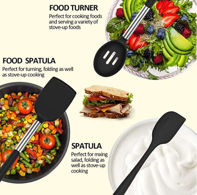El utensilio de cocinar del silicón fijado para los productos en colores pastel del top de la cocina de los artículos del control de casa vendió