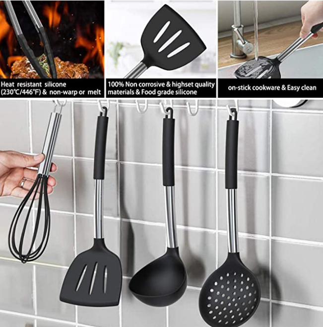 El utensilio de cocinar del silicón fijado para los productos en colores pastel del top de la cocina de los artículos del control de casa vendió